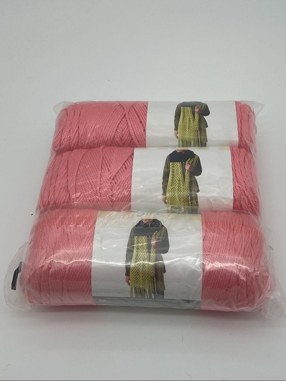 Caron Strawberry Pink Yarn Trio